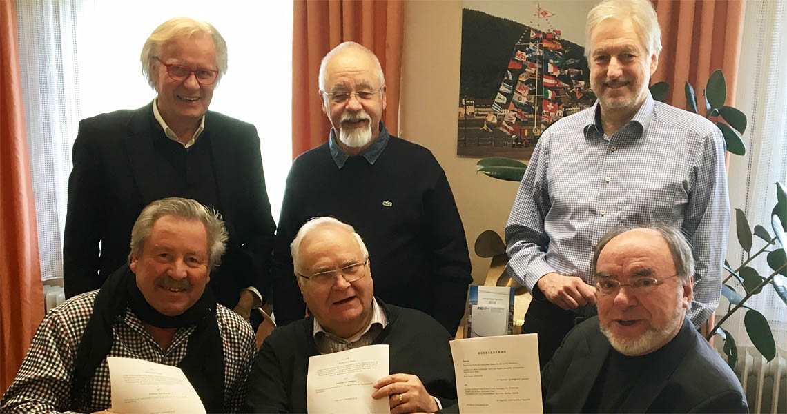 Unterzeichnung des Vertrages auf der KSD-Werft - Rumpfsanierung  M/S Stadt Köln