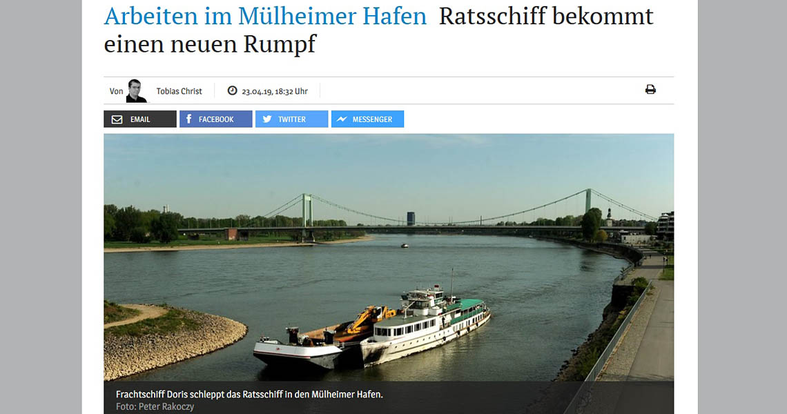 Arbeiten im Mülheimer Hafen Ratsschiff bekommt einen neuen Rumpf